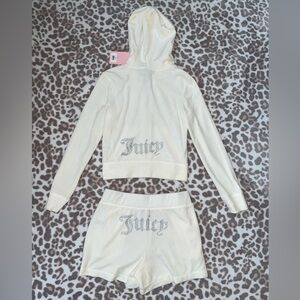Juicy Couture Ivory Hoodie and Shorts